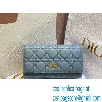 Dior Caro Pouch Bag in Cloud Blue Soft Cannage Calfskin 2024 - Click Image to Close