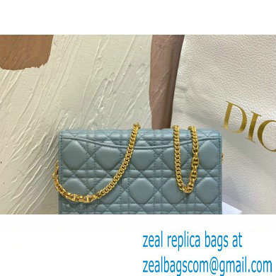 Dior Caro Pouch Bag in Cloud Blue Soft Cannage Calfskin 2024 - Click Image to Close