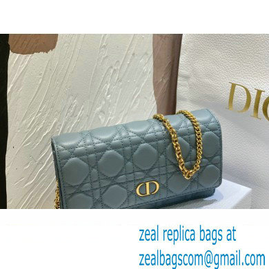 Dior Caro Pouch Bag in Cloud Blue Soft Cannage Calfskin 2024 - Click Image to Close
