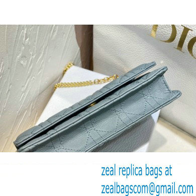 Dior Caro Pouch Bag in Cloud Blue Soft Cannage Calfskin 2024 - Click Image to Close