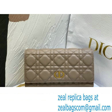 Dior Caro Pouch Bag in Nude Soft Cannage Calfskin 2024