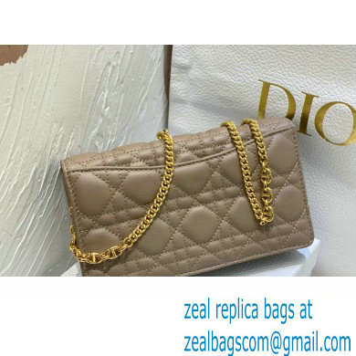 Dior Caro Pouch Bag in Nude Soft Cannage Calfskin 2024
