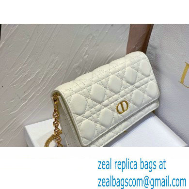 Dior Caro Pouch Bag in White Soft Cannage Calfskin 2024 - Click Image to Close