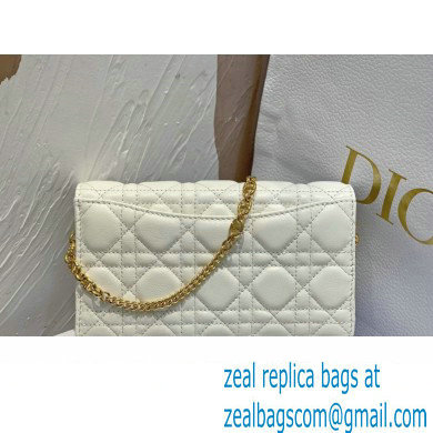 Dior Caro Pouch Bag in White Soft Cannage Calfskin 2024 - Click Image to Close