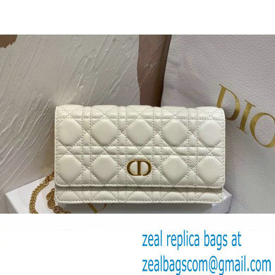 Dior Caro Pouch Bag in White Soft Cannage Calfskin 2024 - Click Image to Close