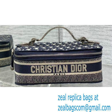 Dior Cosmetic Vanity Case Bag in Blue Dior Oblique Jacquard