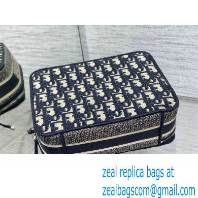 Dior Cosmetic Vanity Case Bag in Blue Dior Oblique Jacquard - Click Image to Close