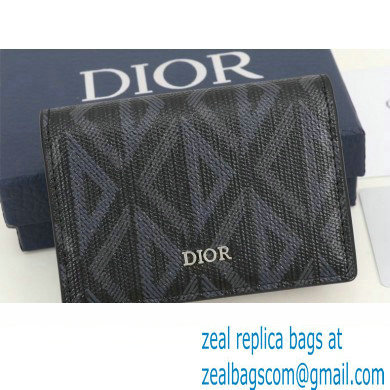 Dior Flap Card Holder in Black CD Diamond Canvas