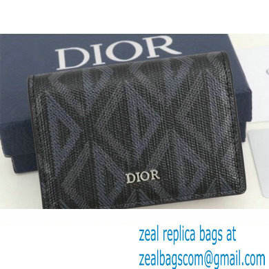 Dior Flap Card Holder in Black CD Diamond Canvas - Click Image to Close