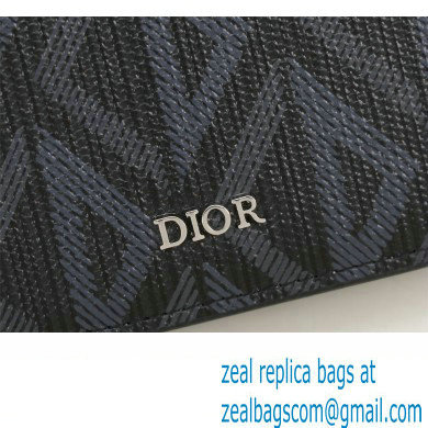 Dior Flap Card Holder in Black CD Diamond Canvas