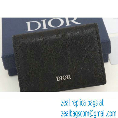 Dior Flap Card Holder in Black Dior Oblique Galaxy Calfskin