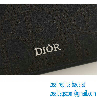Dior Flap Card Holder in Black Dior Oblique Galaxy Calfskin