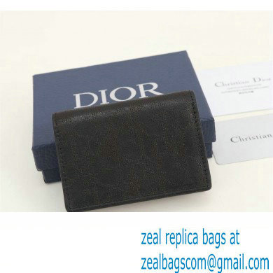 Dior Flap Card Holder in Black Dior Oblique Galaxy Calfskin - Click Image to Close