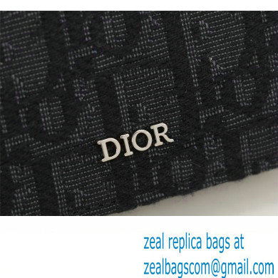 Dior Flap Card Holder in Black Dior Oblique Jacquard