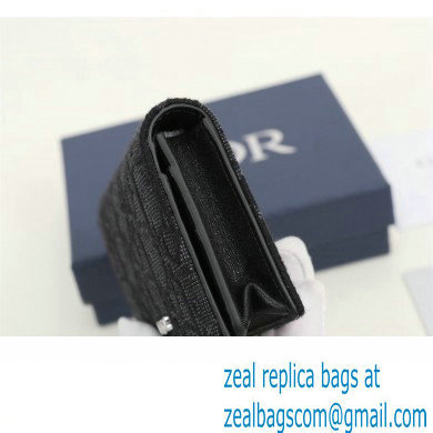 Dior Flap Card Holder in Black Dior Oblique Jacquard - Click Image to Close
