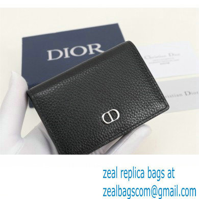 Dior Flap Card Holder in Black Grained Calfskin with CD Icon Signature - Click Image to Close