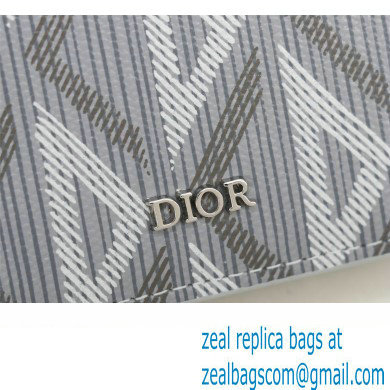 Dior Flap Card Holder in Gray CD Diamond Canvas - Click Image to Close