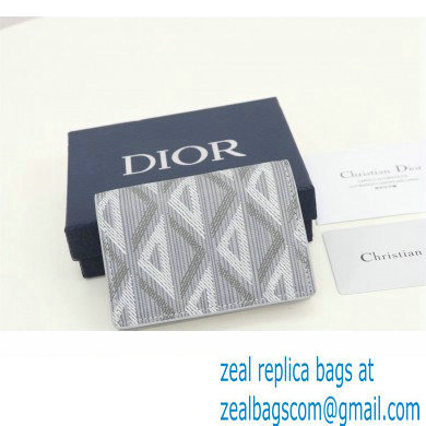 Dior Flap Card Holder in Gray CD Diamond Canvas