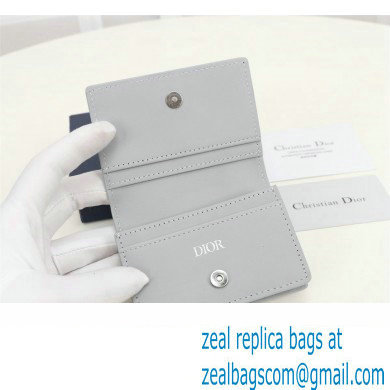 Dior Flap Card Holder in Gray CD Diamond Canvas