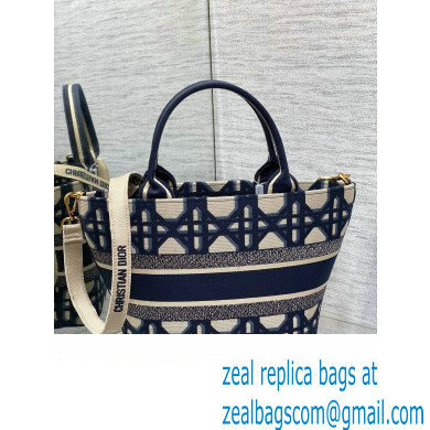 Dior Hat Basket Bag In Beige and Blue Macrocannage Embroidery 2024 - Click Image to Close