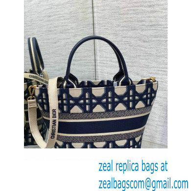 Dior Hat Basket Bag In Beige and Blue Macrocannage Embroidery 2024