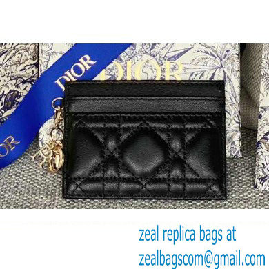 Dior Lady Dior Five-Slot Card Holder in Cannage Lambskin Black