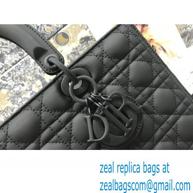 Dior Large Lady Dior Bag in Black Ultramatte Cannage Calfskin