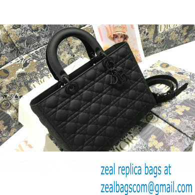 Dior Large Lady Dior Bag in Black Ultramatte Cannage Calfskin