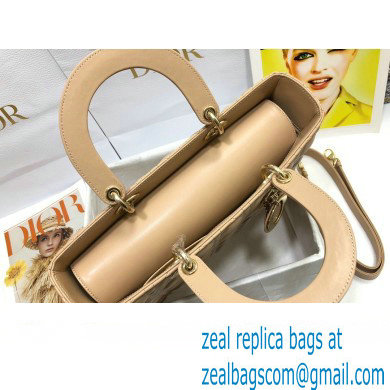 Dior Large Lady Dior Bag in Cannage Lambskin Beige