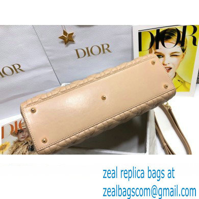 Dior Large Lady Dior Bag in Cannage Lambskin Beige - Click Image to Close