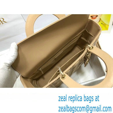 Dior Large Lady Dior Bag in Cannage Lambskin Beige