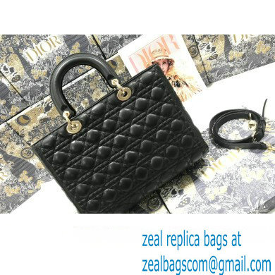 Dior Large Lady Dior Bag in Cannage Lambskin Black