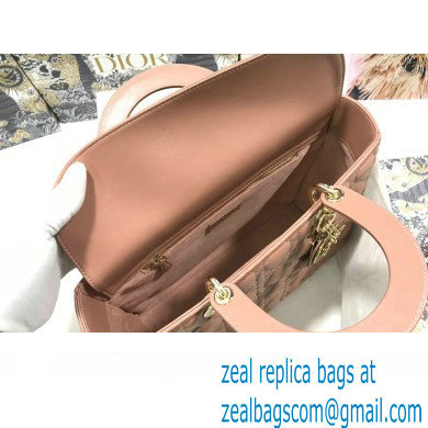 Dior Large Lady Dior Bag in Cannage Lambskin Nude