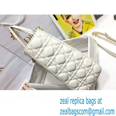 Dior Large Lady Dior Bag in Cannage Lambskin White