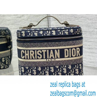 Dior Large Vanity Case Bag in Blue Dior Oblique Jacquard