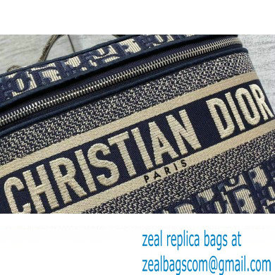 Dior Large Vanity Case Bag in Blue Dior Oblique Jacquard