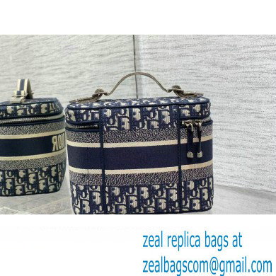 Dior Large Vanity Case Bag in Blue Dior Oblique Jacquard - Click Image to Close
