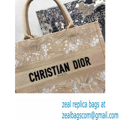 Dior Medium Book Tote Bag in Beige D-Lace Butterfly Embroidery 2024 - Click Image to Close