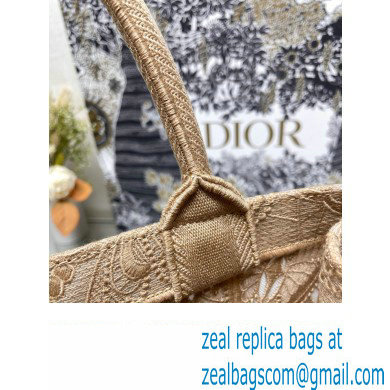 Dior Medium Book Tote Bag in Beige D-Lace Butterfly Embroidery 2024