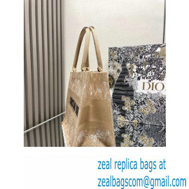 Dior Medium Book Tote Bag in Beige D-Lace Butterfly Embroidery 2024