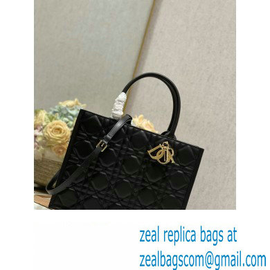 Dior Medium Book Tote Bag in Black Cannage Lambskin 2024 - Click Image to Close
