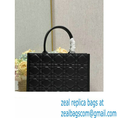 Dior Medium Book Tote Bag in Black Cannage Lambskin 2024