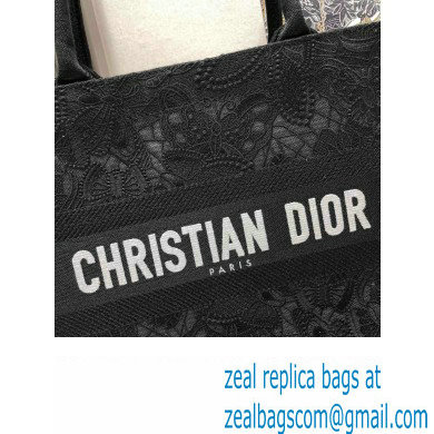 Dior Medium Book Tote Bag in Black D-Lace Butterfly Embroidery 2024 - Click Image to Close