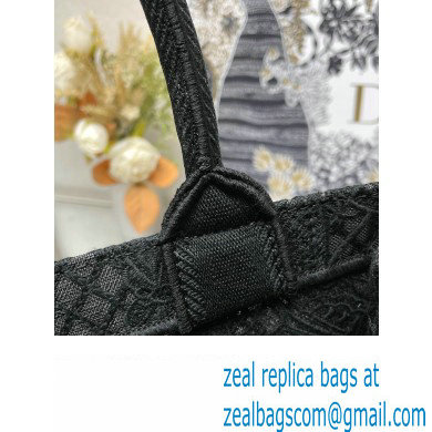 Dior Medium Book Tote Bag in Black D-Lace Butterfly Embroidery with 3D Macrame Effect 2024