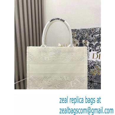 Dior Medium Book Tote Bag in White D-Lace Butterfly Embroidery 2024 - Click Image to Close