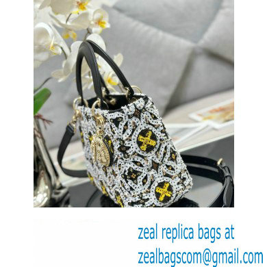 Dior Medium Lady Dior Bag in Black with Bead Embroidery