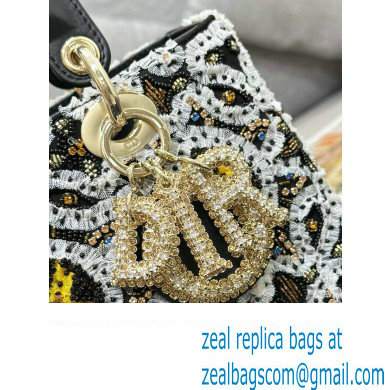 Dior Medium Lady Dior Bag in Black with Bead Embroidery