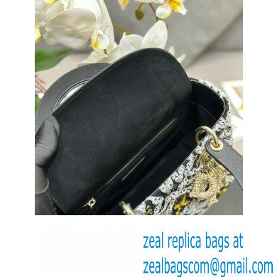 Dior Medium Lady Dior Bag in Black with Bead Embroidery