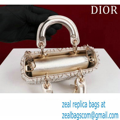 Dior Micro Lady D-Joy Bag in Metallic Calfskin with Resin Pearls - Click Image to Close