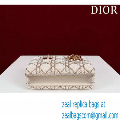 Dior Micro Lady D-Joy Bag in Metallic Calfskin with Resin Pearls - Click Image to Close